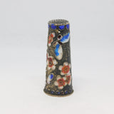 Chinese Sterling Silver Colourful Enamel Large Sewing Thimble Antique c1940