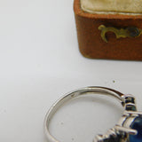 9ct White Gold Cabochon Cut Sapphire Dress Ring Vintage 2005 Birmingham