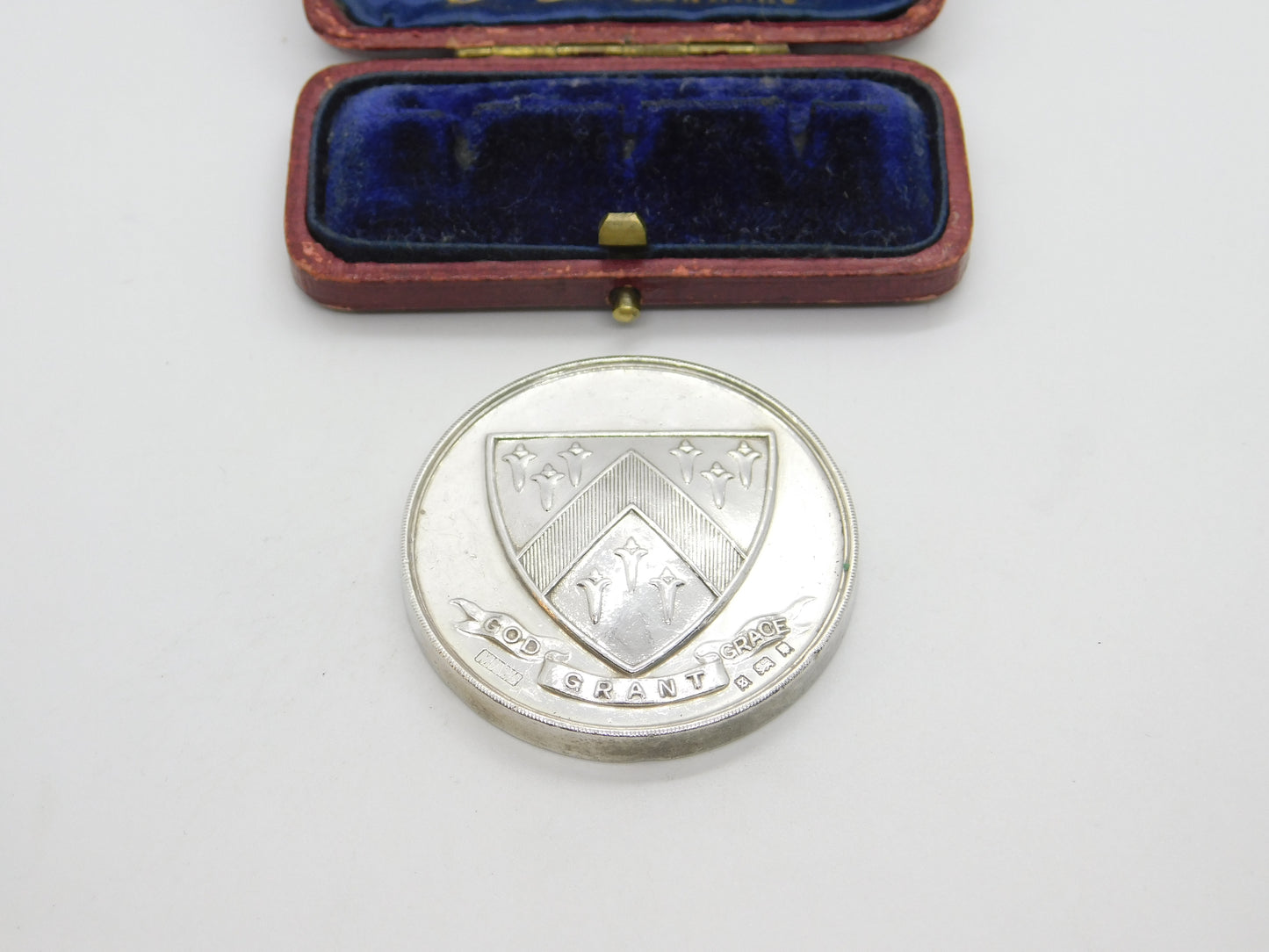 Sterling Silver Oundle School Crested Medal 1933 London Mappin & Webb