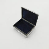 Japanese Meiji Period 'Jungin' Pure Silver Floral Pattern Jewellery Box c1880