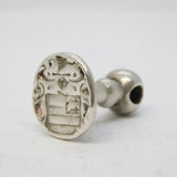 17th Century Jacobean Sterling Silver Heraldic Armorial Wax Seal Fob Antique