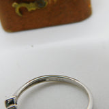 9ct White Gold Cabochon Cut Sapphire Dress Ring Vintage 2005 Birmingham