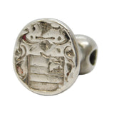 17th Century Jacobean Sterling Silver Heraldic Armorial Wax Seal Fob Antique