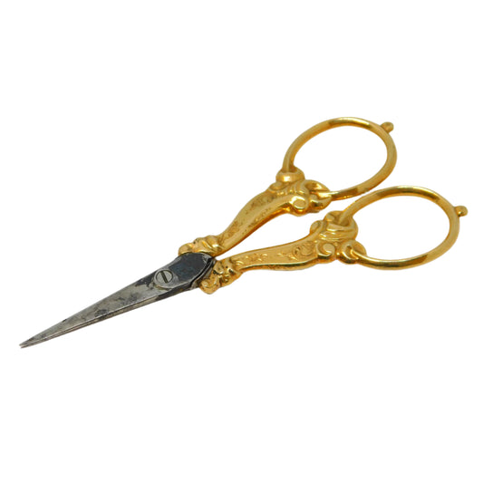 19th Century French 14ct Yellow Gold Sewing Scissors Antique c1890 Belle Epoque