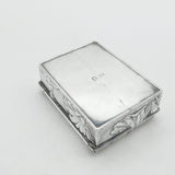 Japanese Meiji Period 'Jungin' Pure Silver Floral Pattern Jewellery Box c1880