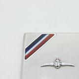 WWII-era Sterling Silver & Enamel RAF Wings Pilots Cigarette Case 1949 Antique