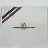 WWII-era Sterling Silver & Enamel RAF Wings Pilots Cigarette Case 1949 Antique