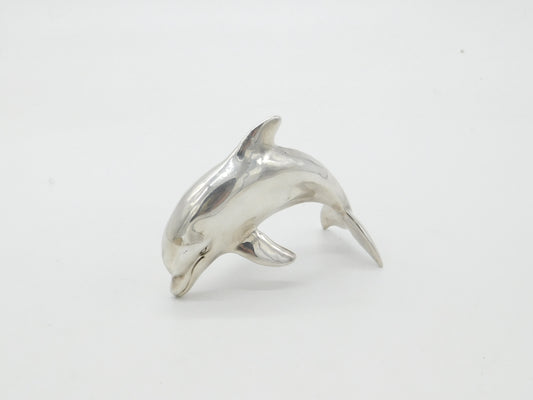 Sterling Silver Sculpture of Figure Leaping Dolphin Vintage c1980