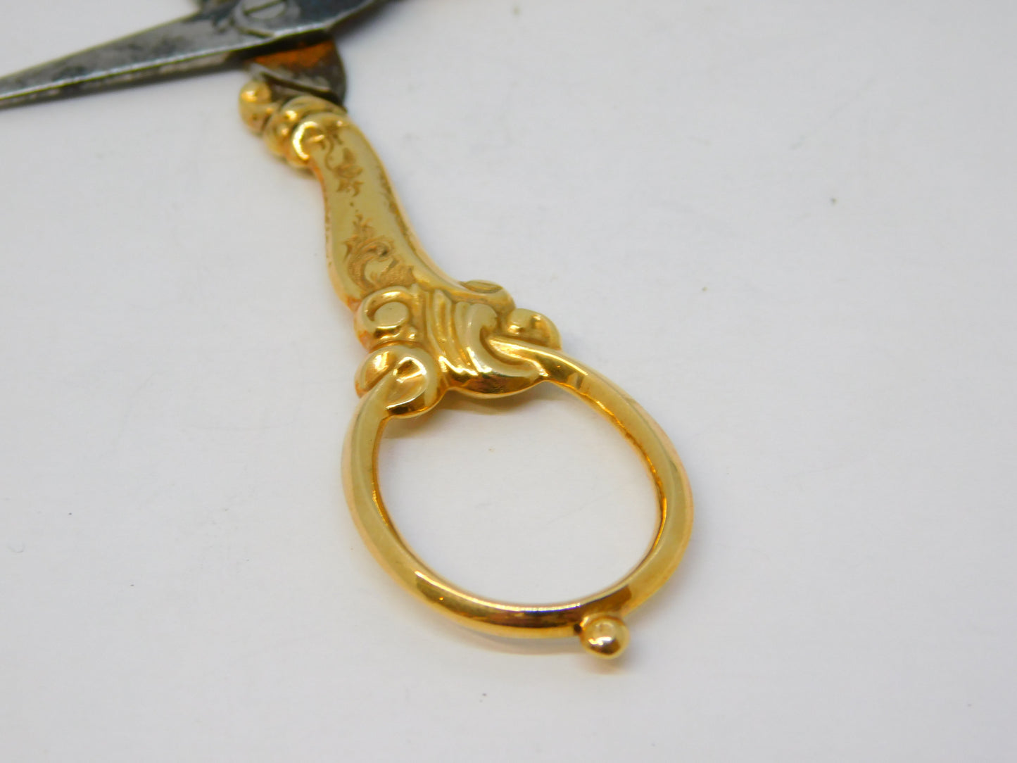 19th Century French 14ct Yellow Gold Sewing Scissors Antique c1890 Belle Epoque