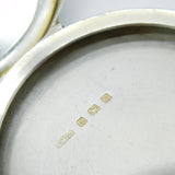 Sterling Silver Blue-White Enamel St Bartholomew Mirror Compact Antique 1930 Birmingham