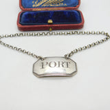 English Sterling Silver Port Decanter Label by John Rich Antique Georgian 1805