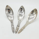 Set of Three Acme, Vancouver Planished Silver Plated Serving Spoons First Nations