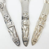 Set of Three Acme, Vancouver Planished Silver Plated Serving Spoons First Nations
