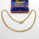9ct Rose Gold Chunky Cable Link Chain Necklace 16" Length Vintage c1960