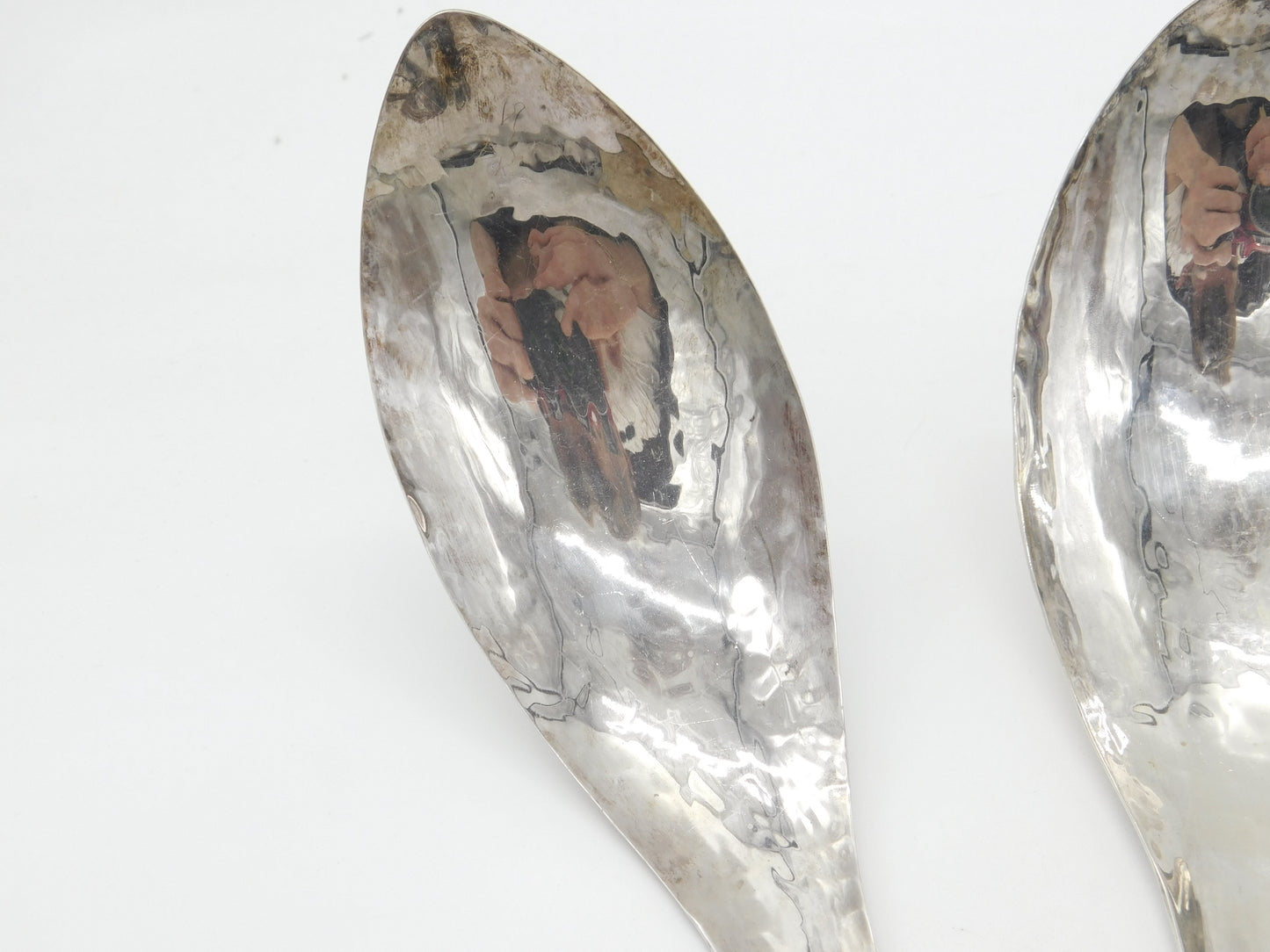 Set of Three Acme, Vancouver Planished Silver Plated Serving Spoons First Nations