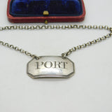 English Sterling Silver Port Decanter Label by John Rich Antique Georgian 1805
