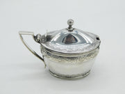George III Sterling Silver Floral Pattern Mustard Pot Antique 1800 London
