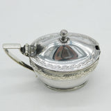 George III Sterling Silver Floral Pattern Mustard Pot Antique 1800 London