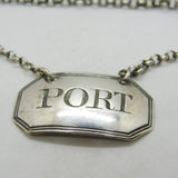 English Sterling Silver Port Decanter Label by John Rich Antique Georgian 1805