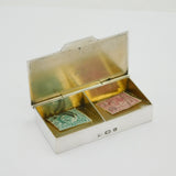 Victorian Sterling Silver Double Stamp Box Antique 1876 Birmingham