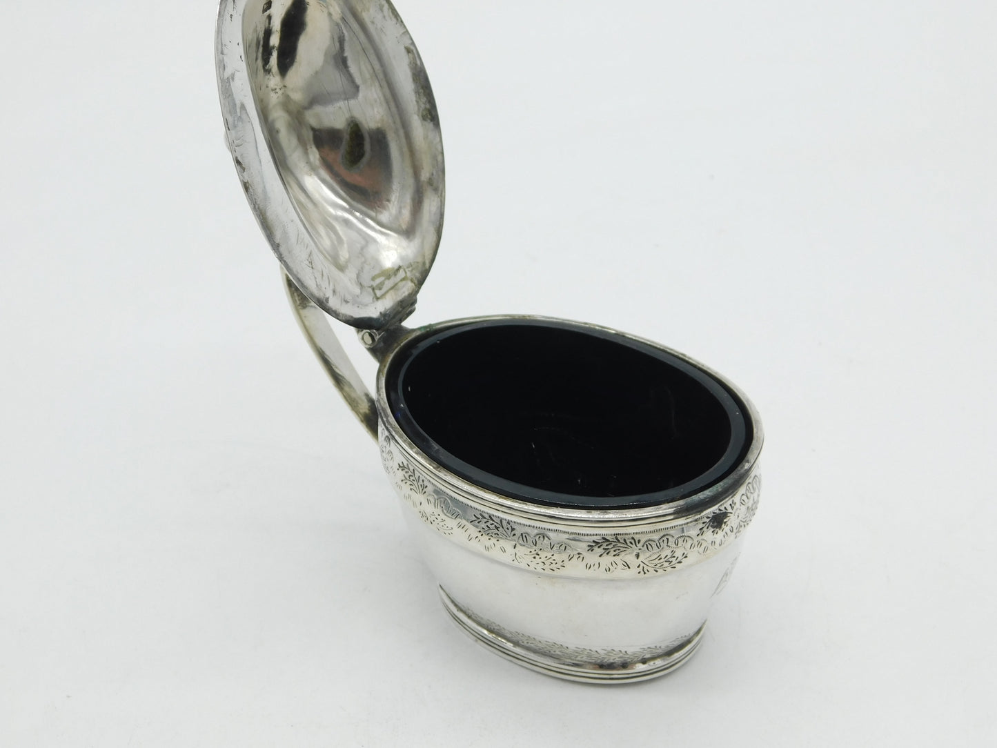 George III Sterling Silver Floral Pattern Mustard Pot Antique 1800 London