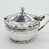 George III Sterling Silver Floral Pattern Mustard Pot Antique 1800 London