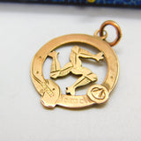 Edwardian 9ct Rose Gold 'Three Legs of Mann' Isle of Man Pendant Antique 1903 Chester