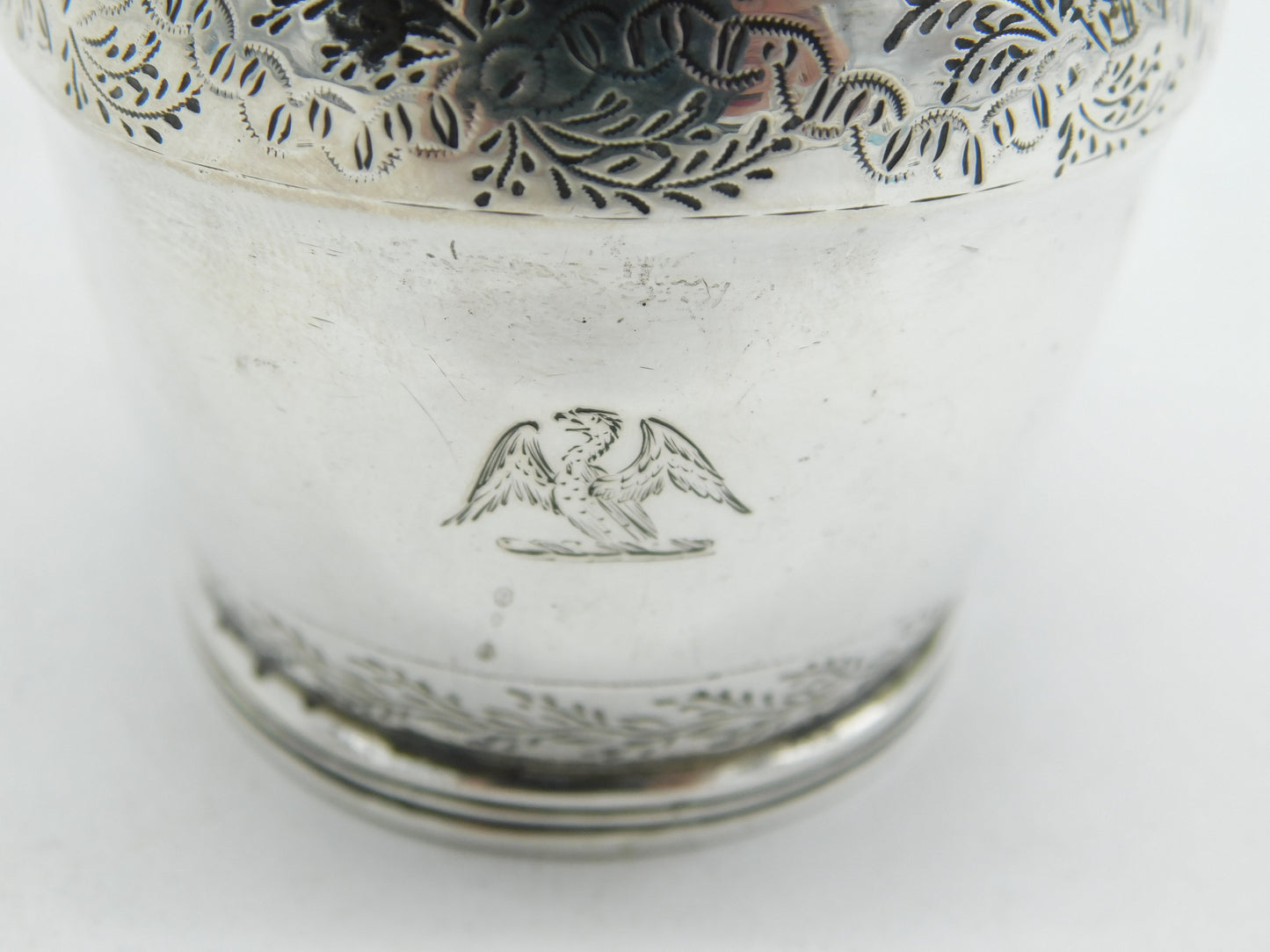 George III Sterling Silver Floral Pattern Mustard Pot Antique 1800 London