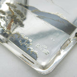 Japanese .950 Silver & Shakudo Enamel Rural Scene Cigarette Case Antique c1920
