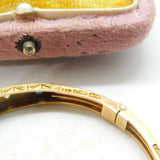 Victorian 9ct Gold, 0.4ct Diamond & Sapphire Bangle Bracelet Antique 1894