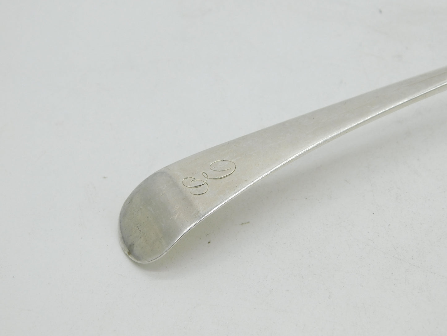 George III Sterling Silver 'E' Initial Serving Spoon Antique 1768 London