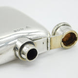 Art Deco Sterling Silver Hip Flask Antique 1918 London Goldsmiths