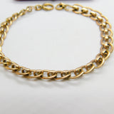 9ct Rose Gold Curb Link Fancy Chain Bracelet Antique c1920 Art Deco 8" Length