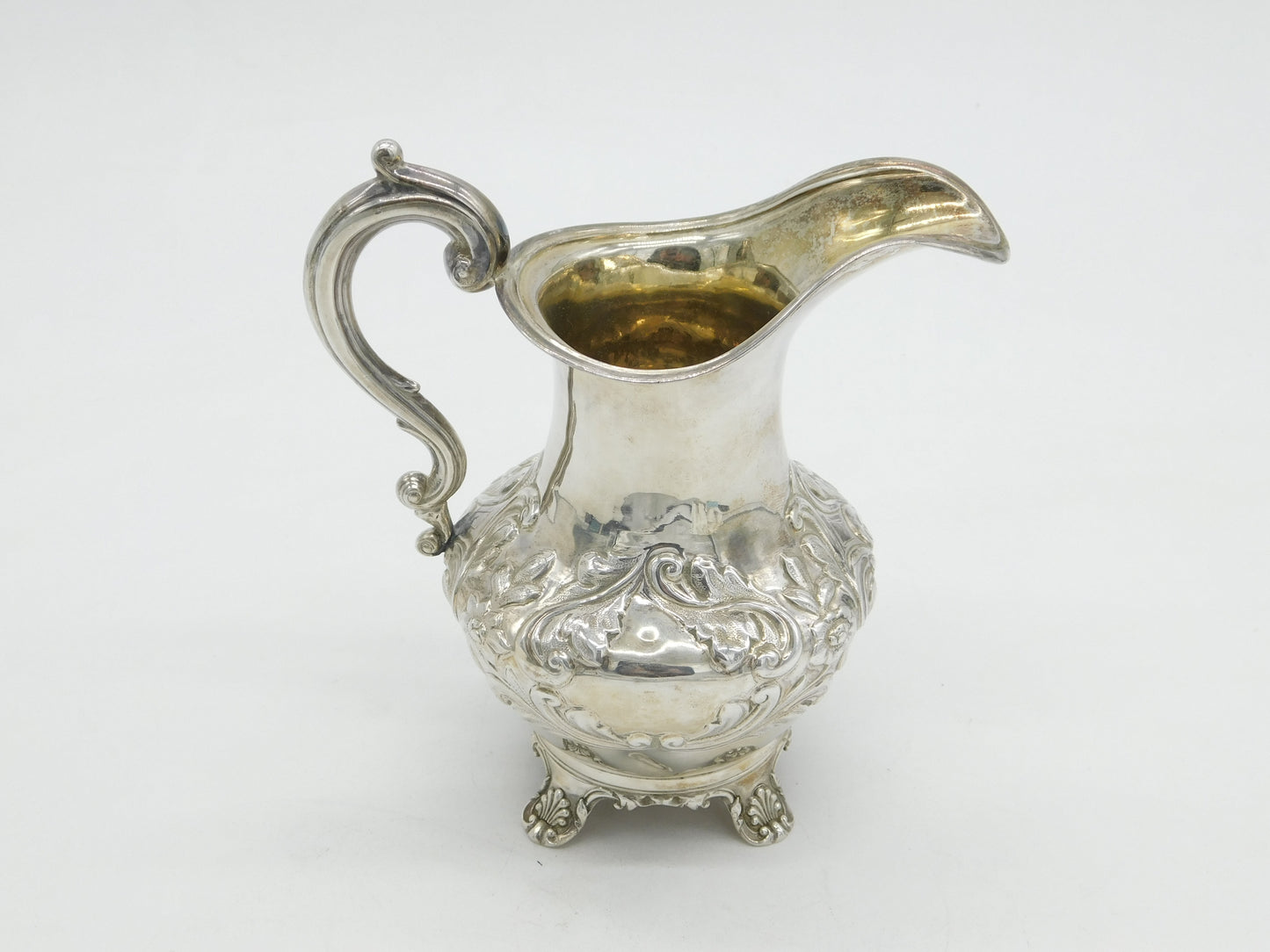 William IV Sterling Silver Floral Acanthus Pattern Cream Jug Antique 1835 London