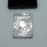 Victorian Sterling Silver Card Case with Mappin & Webb Original Box 1876 Antique