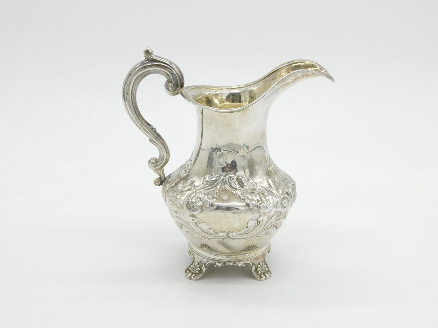 William IV Sterling Silver Floral Acanthus Pattern Cream Jug Antique 1835 London