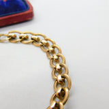 9ct Rose Gold Curb Link Fancy Chain Bracelet Antique c1920 Art Deco 8" Length