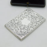 Victorian Sterling Silver Card Case with Mappin & Webb Original Box 1876 Antique