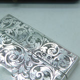 Victorian Sterling Silver Card Case with Mappin & Webb Original Box 1876 Antique