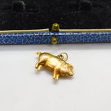 Edwardian 9ct Yellow Gold Little Pig Charm Pendant Antique c1910