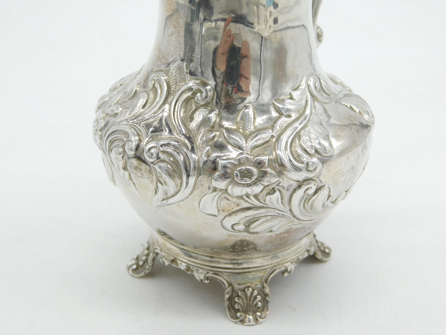 William IV Sterling Silver Floral Acanthus Pattern Cream Jug Antique 1835 London