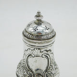 George I Sterling Silver Floral Muffineer Sugar Caster Antique 1721 London