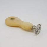 19th Century French Sterling Silver & Mother of Pearl Desk Seal Antique c1820