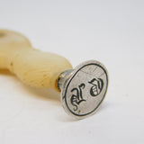 19th Century French Sterling Silver & Mother of Pearl Desk Seal Antique c1820