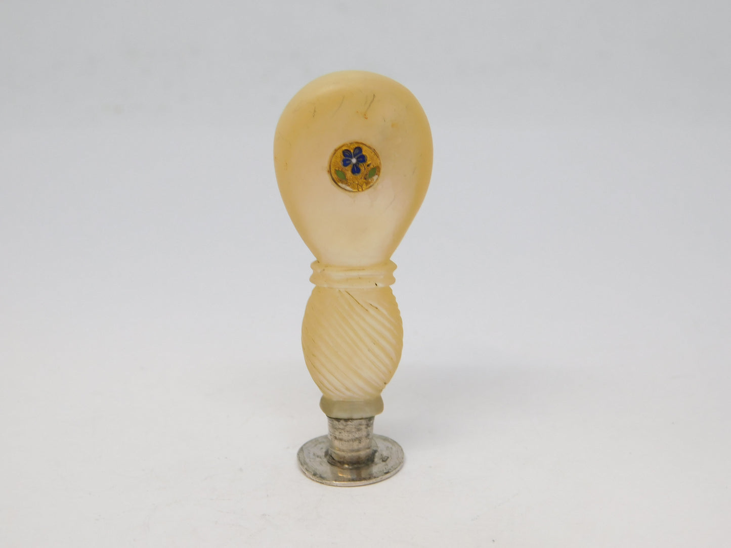 19th Century French Sterling Silver & Mother of Pearl Desk Seal Antique c1820