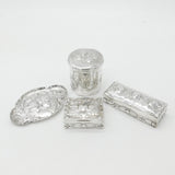 Victorian Sterling Silver Four-Piece Dressing Set 1896 London William Comyns
