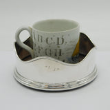 Irish George III Sterling Silver & Wooden Bottle Coaster Antique 1770 Dublin