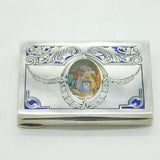 Victorian 800 Silver & Enamel Erotic Lady Decoration Snuff Box c1880 Antique