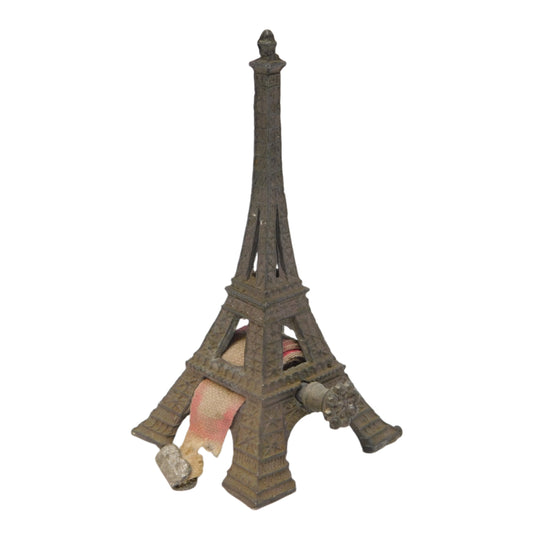 19th Century French Metal Novelty Eiffel Tower Paris Souvenir Tape Measure c1890