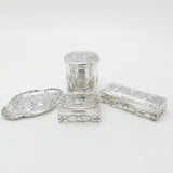 Victorian Sterling Silver Four-Piece Dressing Set 1896 London William Comyns